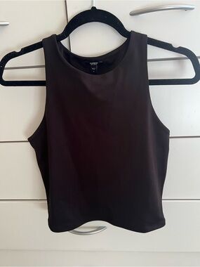Express Black Sleeveless Scoop Tank Crop Top